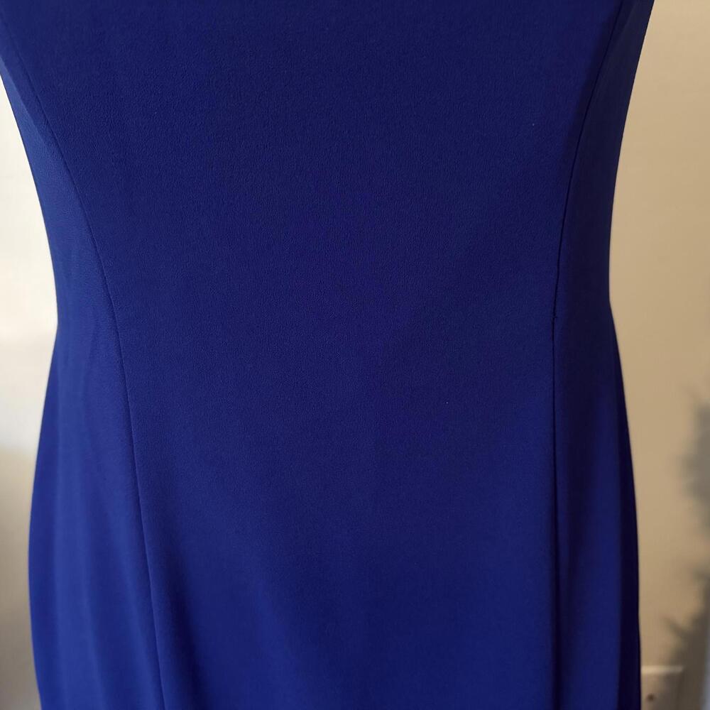 Calvin Klein Cobalt Blue Ponte Off Shoulder Gown Maxi Dress - Picture 5 of 9